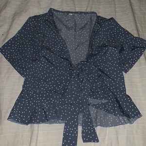 Blue wrap shirt